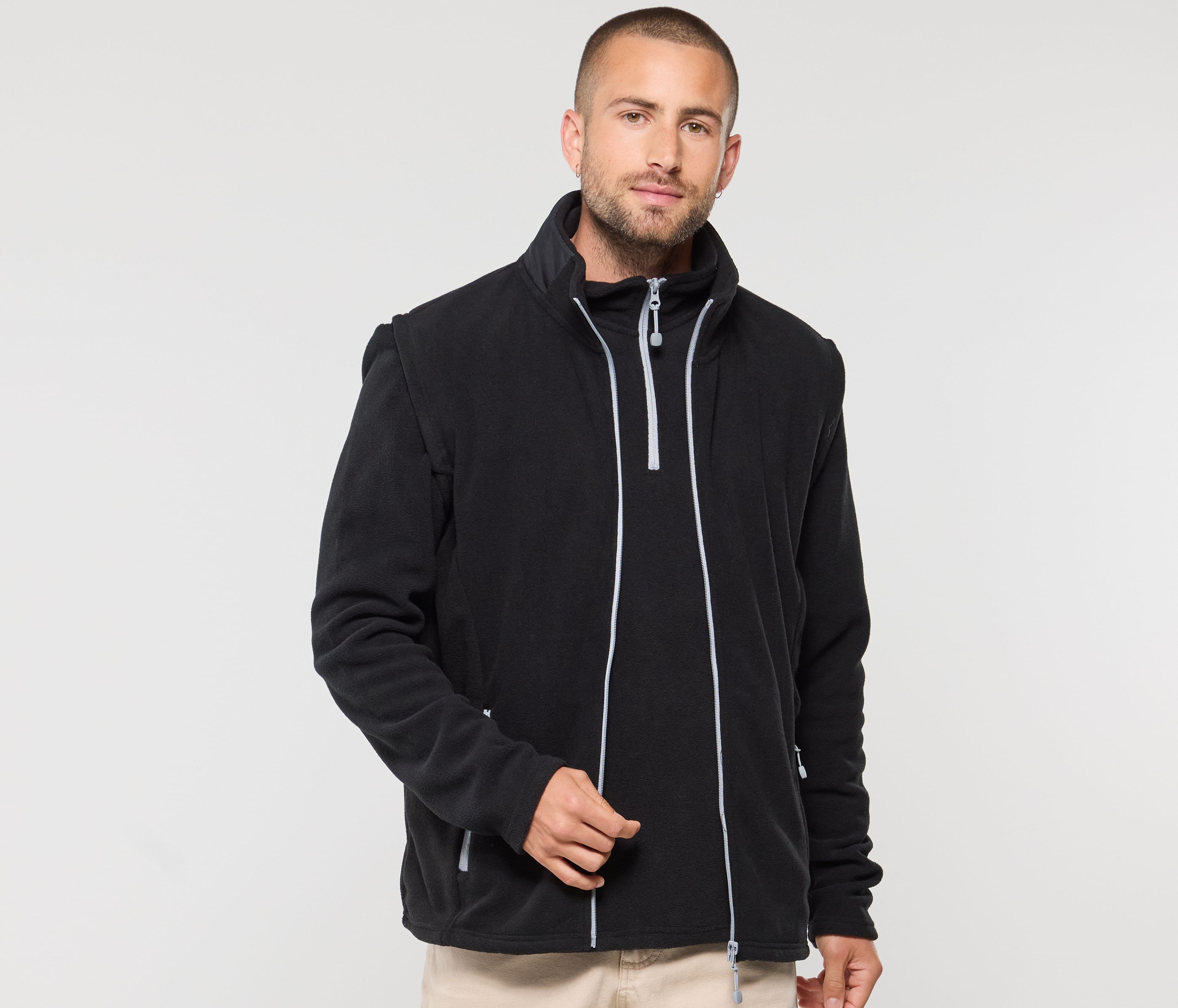 Bodywarmer polaire contrasté