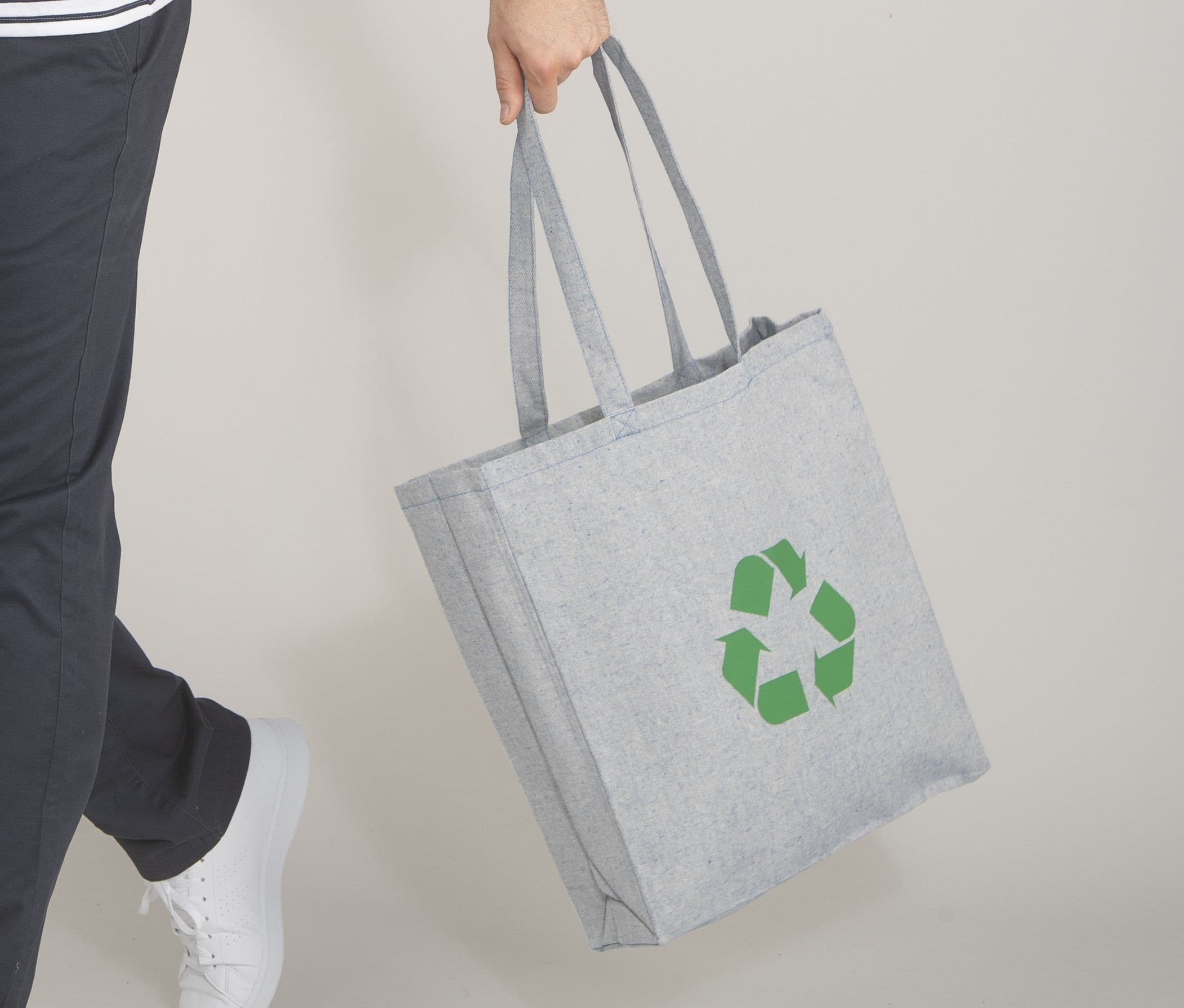 Sac shopping en coton recyclé avec soufflet