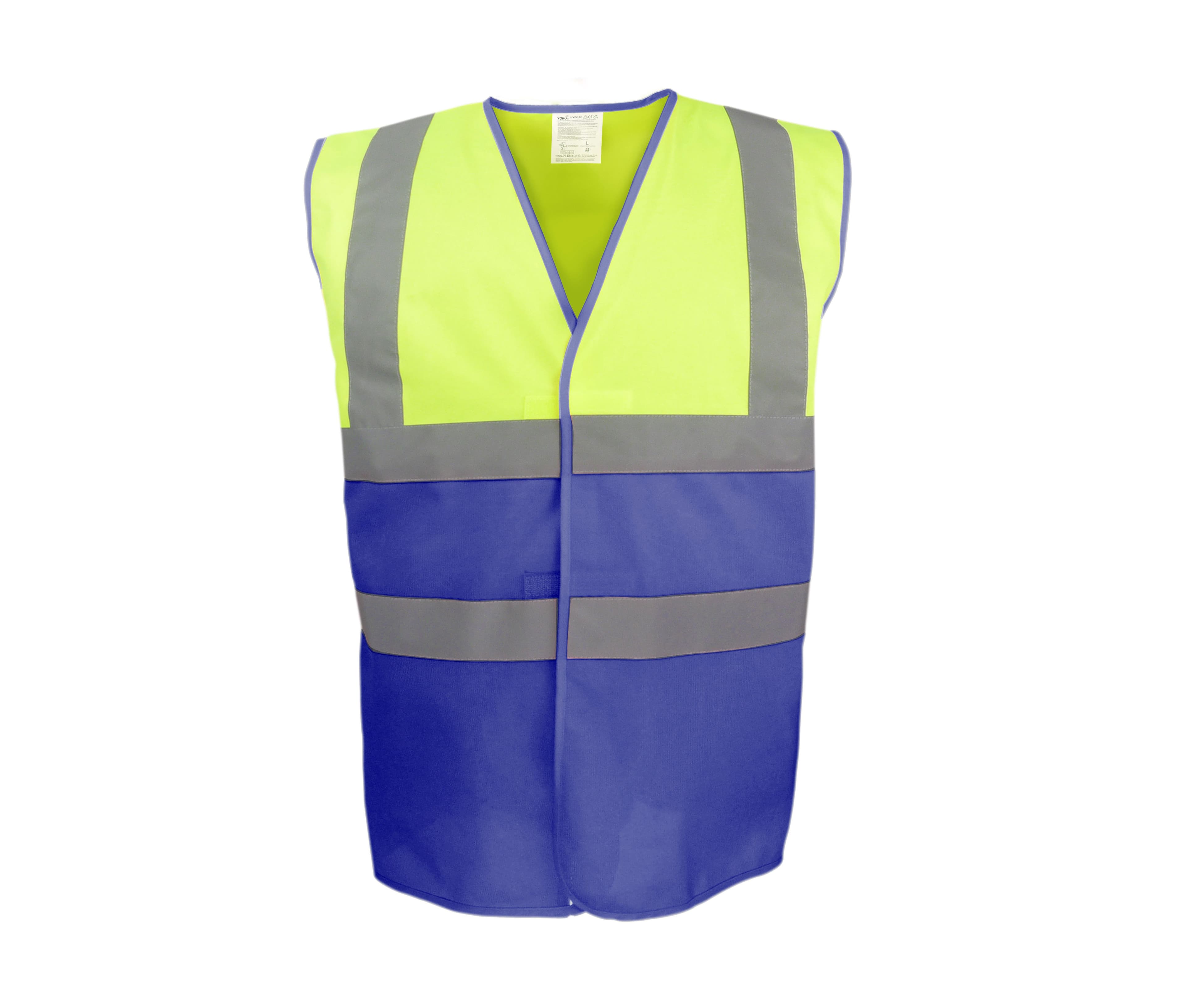 Gilet de sécurité bicolore HI VIS YELLOW / ROYAL BLUE
