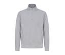 HENBURY UNISEX SUSTAINABLE 1/4 ZIP SWEATSHIRT HEATHER GREY