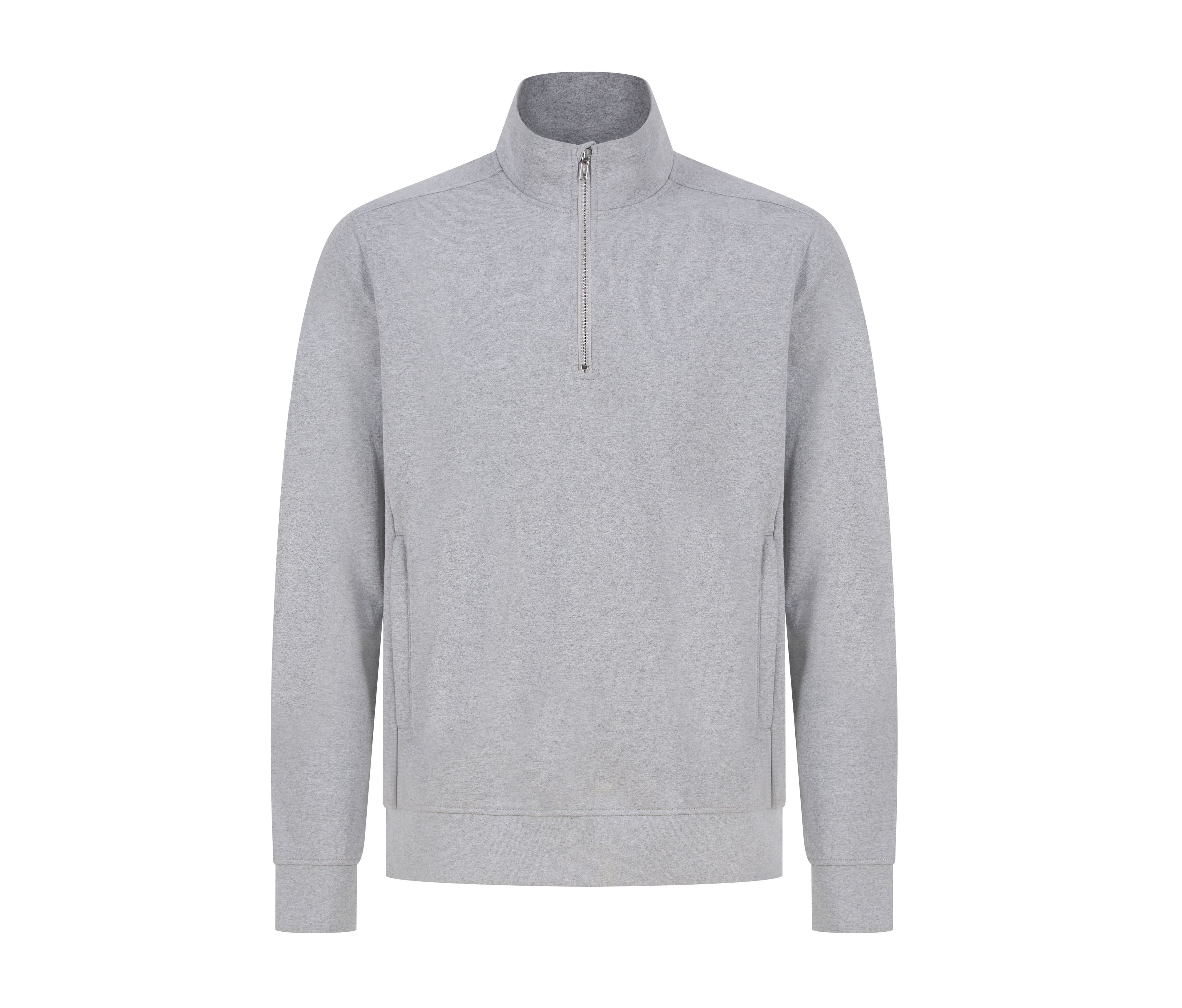 UNISEX SUSTAINABLE 1/4 ZIP SWEATSHIRT HEATHER GREY