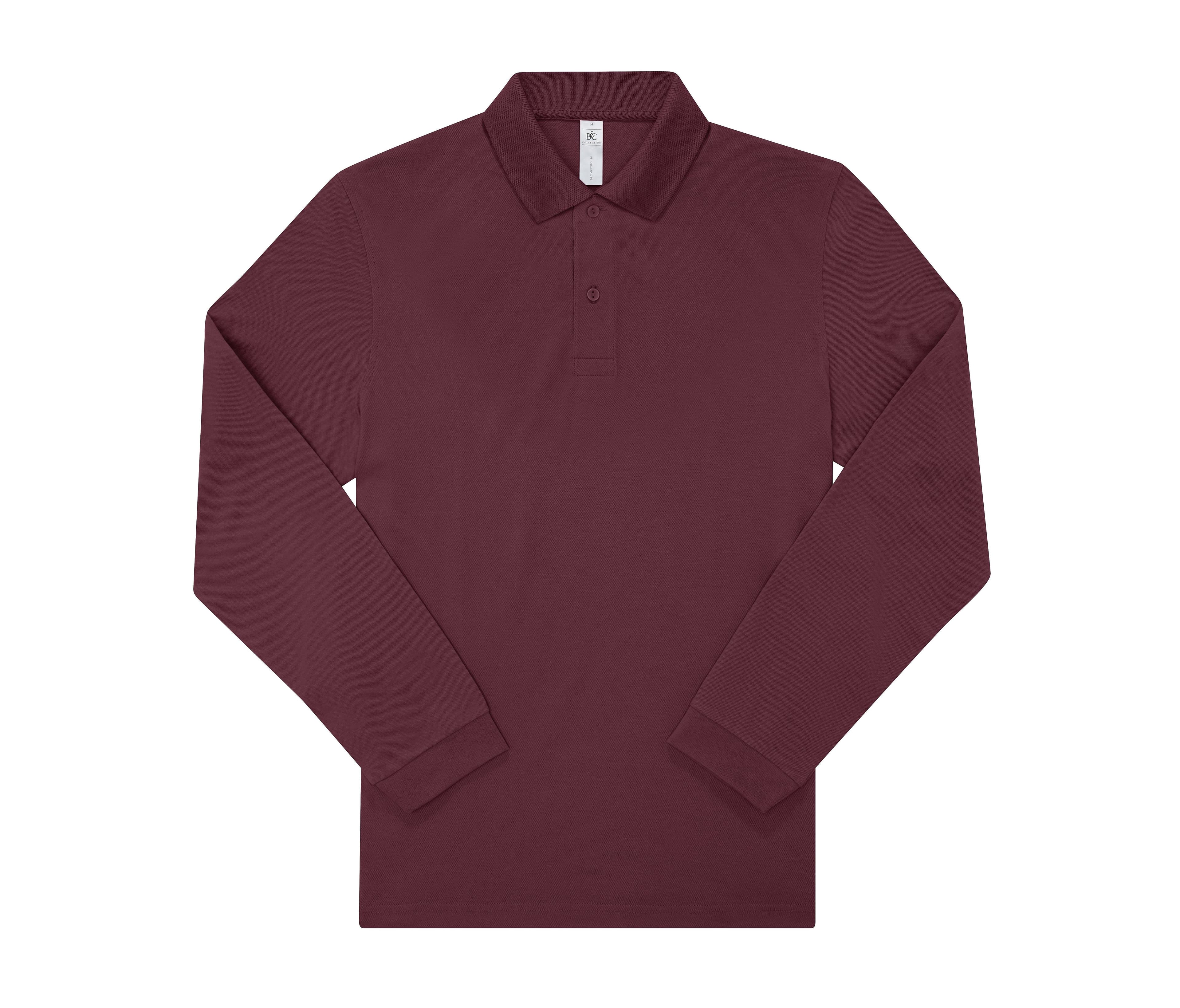Polo manches longues 180 BURGUNDY