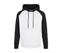 BUILD YOUR BRAND Sweat capuche manches et capuche contrastées WHITE / BLACK