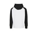 BUILD YOUR BRAND Sweat capuche manches et capuche contrastées WHITE / BLACK