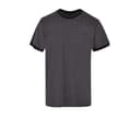 BUILD YOUR BRAND Tee-shirt bords côte contrastés CHARCOAL / BLACK