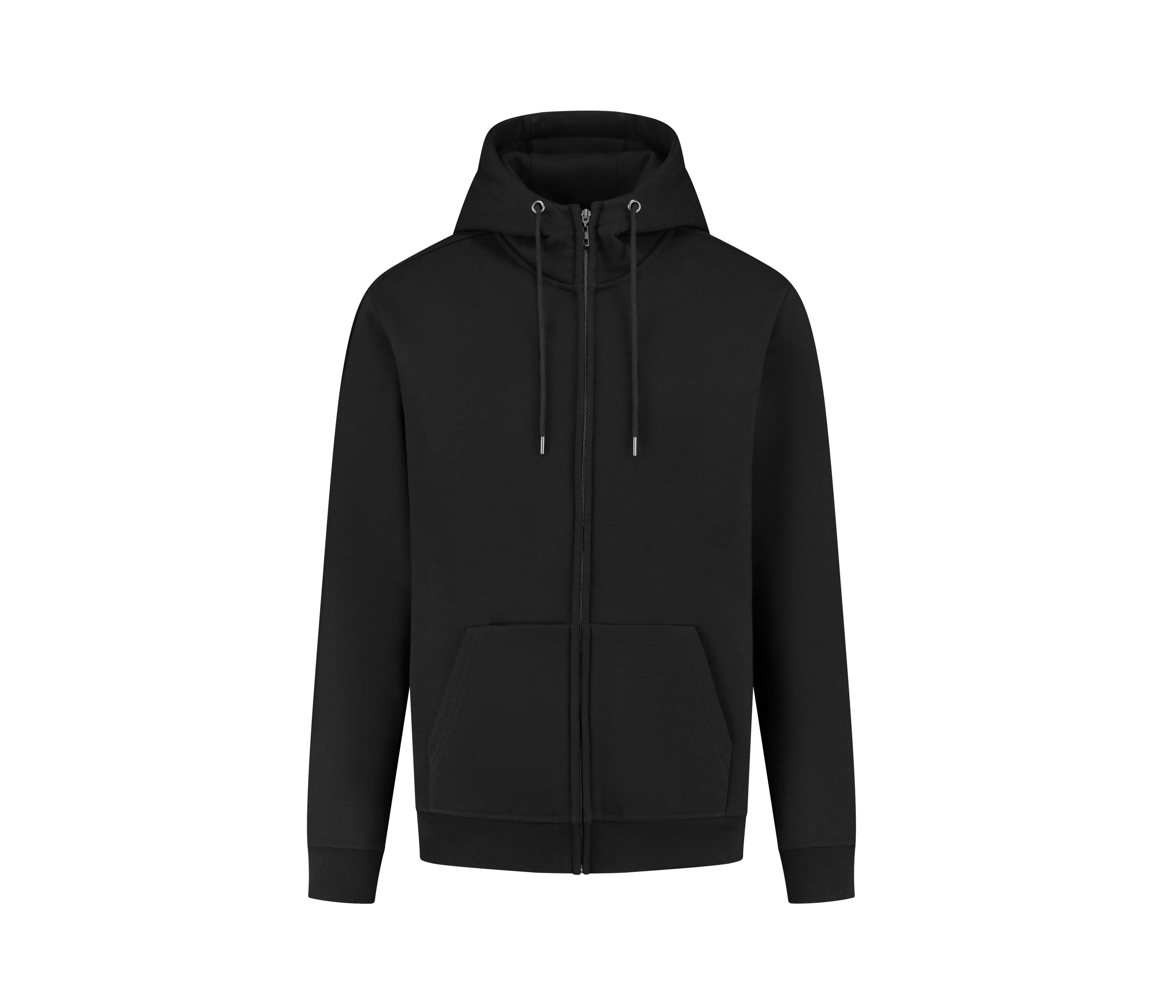 Sweat capuche zippé lourd DEEP BLACK