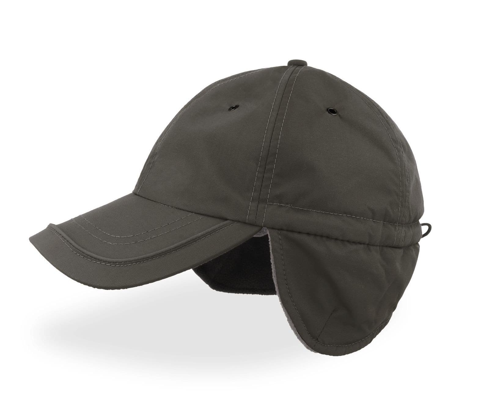 Casquette hiver en nylon et polaire recyclés DARK GREY