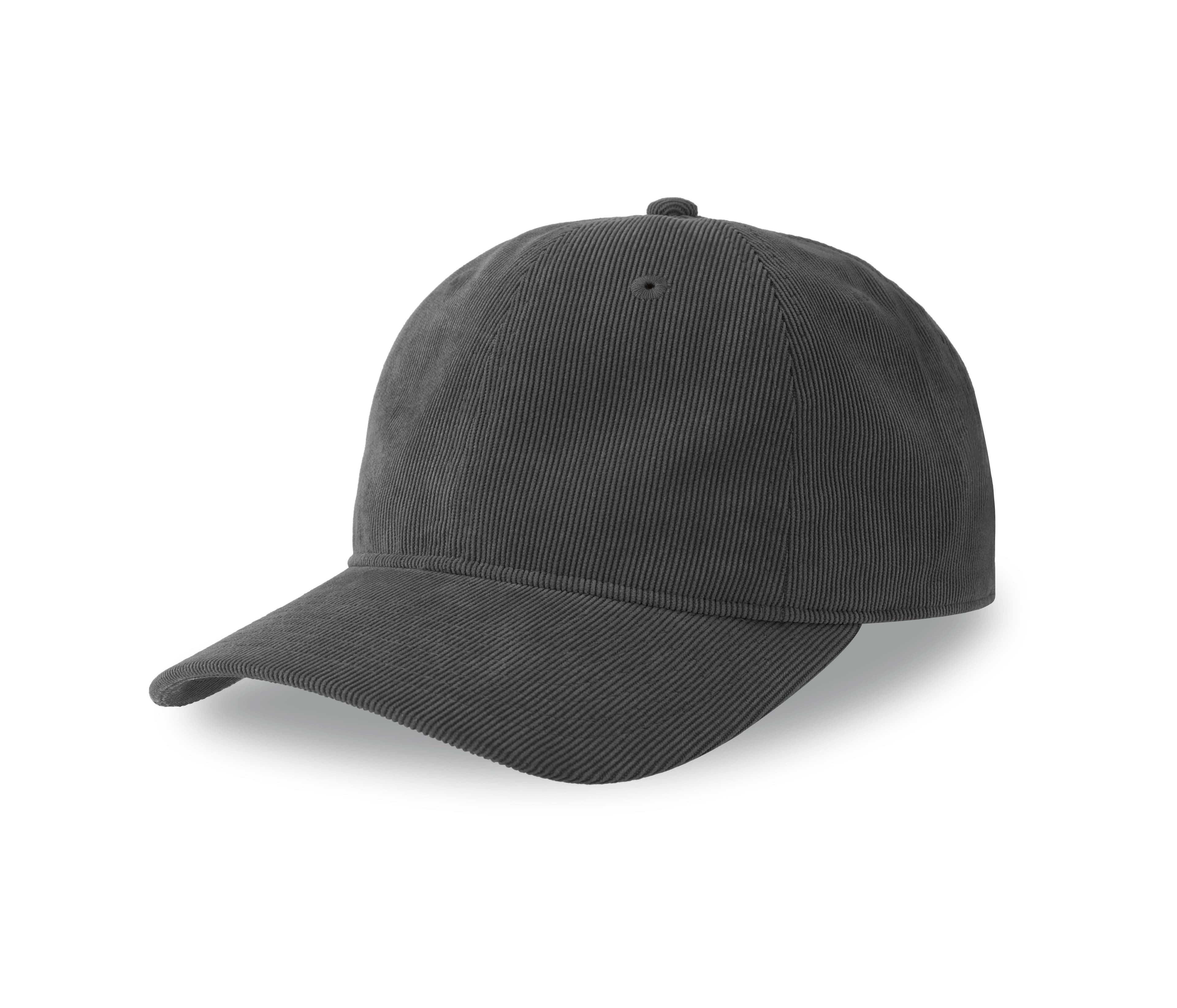 Casquette 6 pans mid visor corduroy recyclé DARK GREY