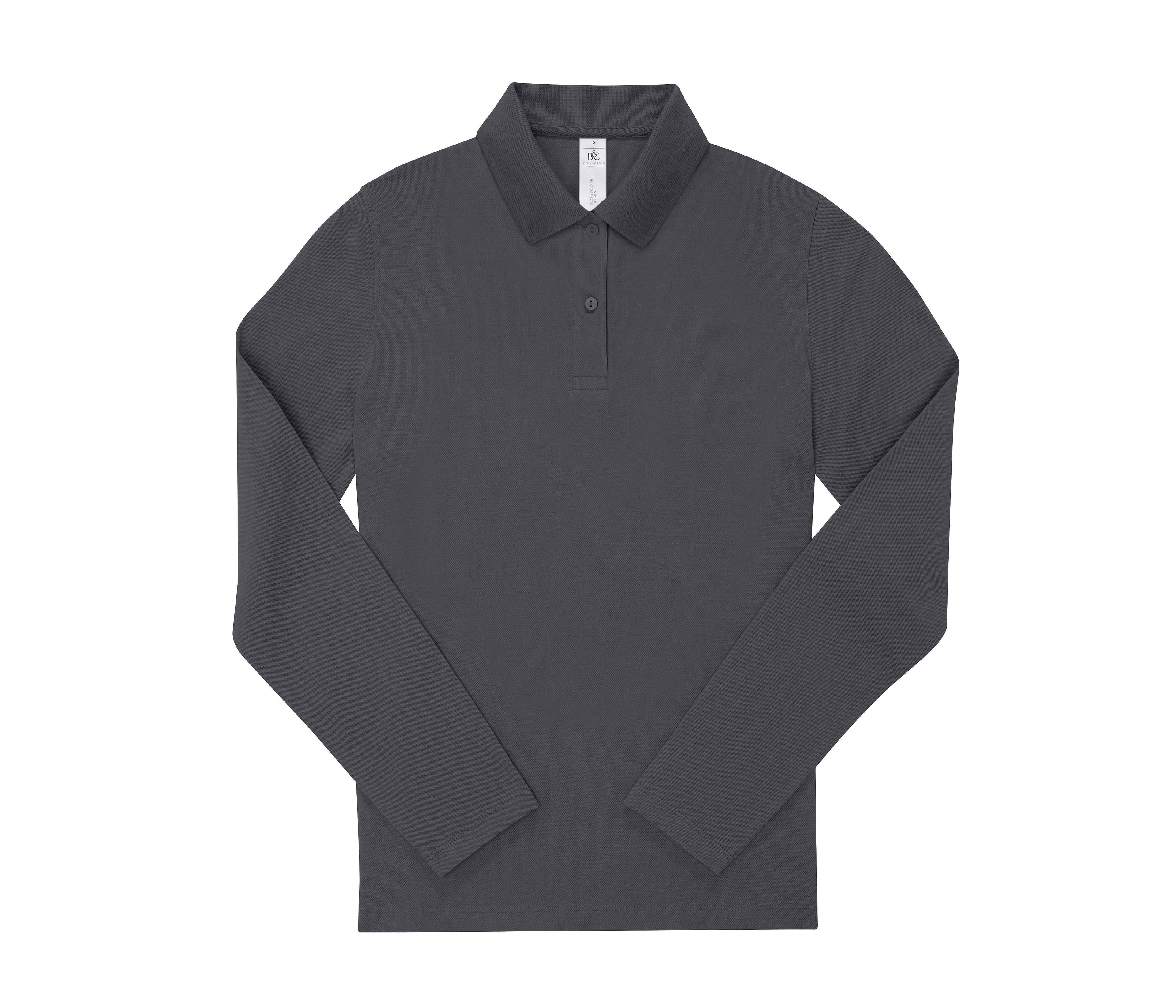 Polo femme manches longues 180 DARK GREY