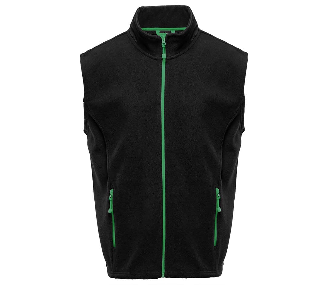 Bodywarmer polaire contrasté BLACK / KELLY GREEN