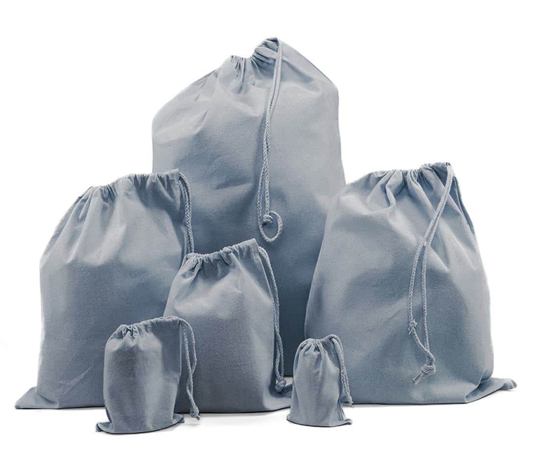 Petits sacs en coton recyclé HEATHER LIGHT GREY