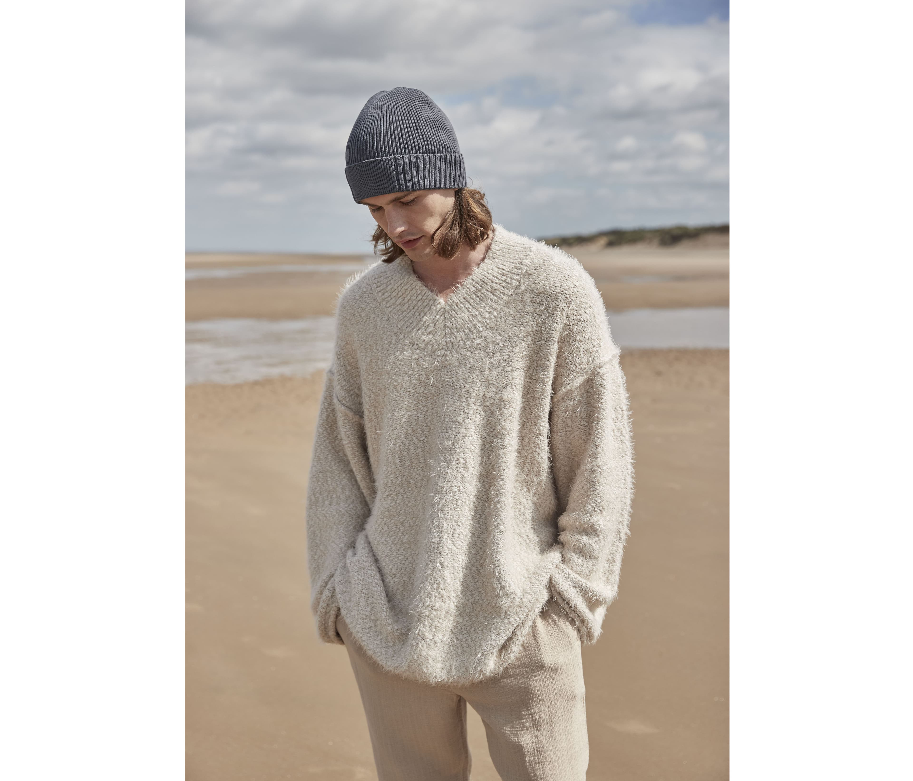 Bonnet avec rabat en coton organique