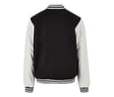 BUILD YOUR BRAND Veste baseball en simili cuir BLACK/WHITE