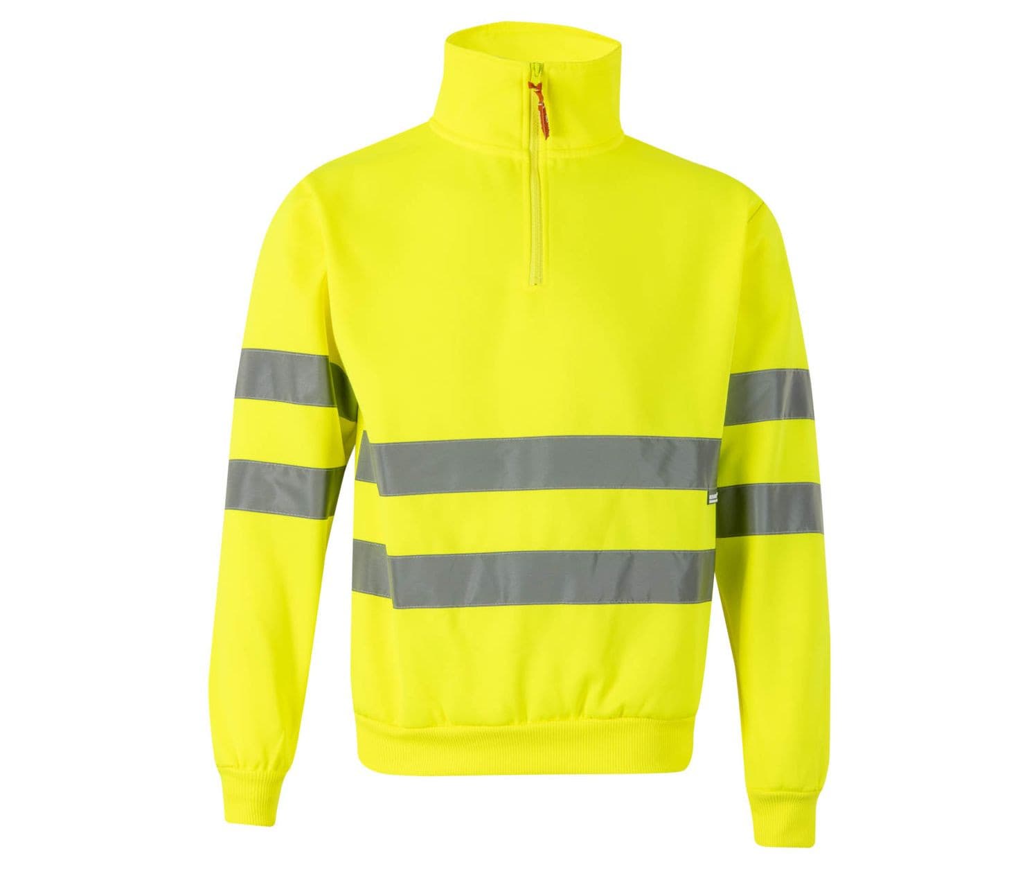 SWEAT COL ZIPPÉ HAUTE VISIBILITE FLUO YELLOW