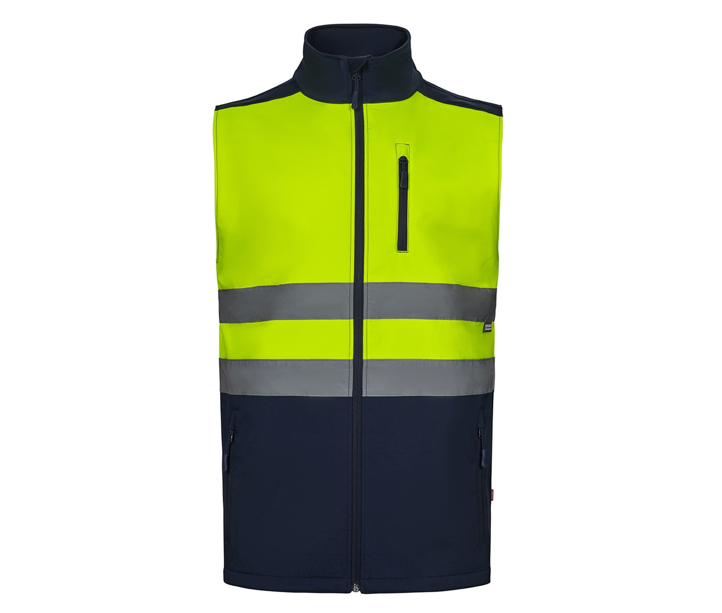 GILET SOFTSHELL BICOLORE NAVY / FLUO YELLOW