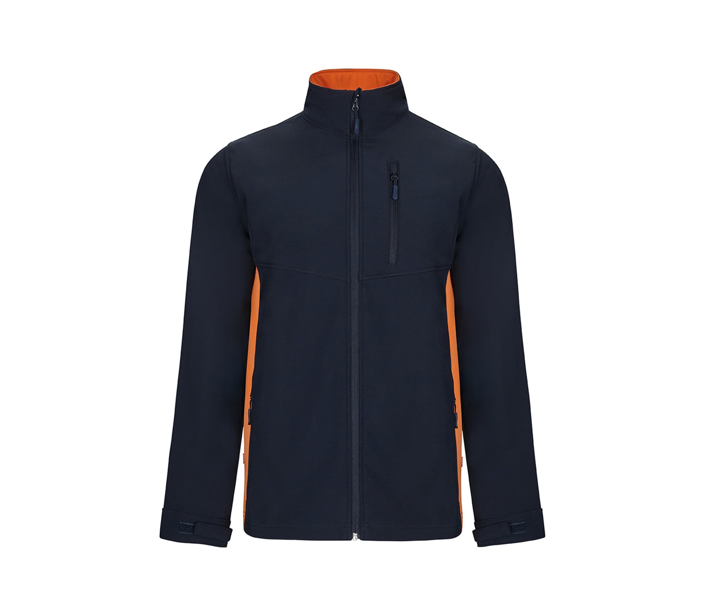 BLOUSON SOFTSHELL BICOLORE NAVY / ORANGE