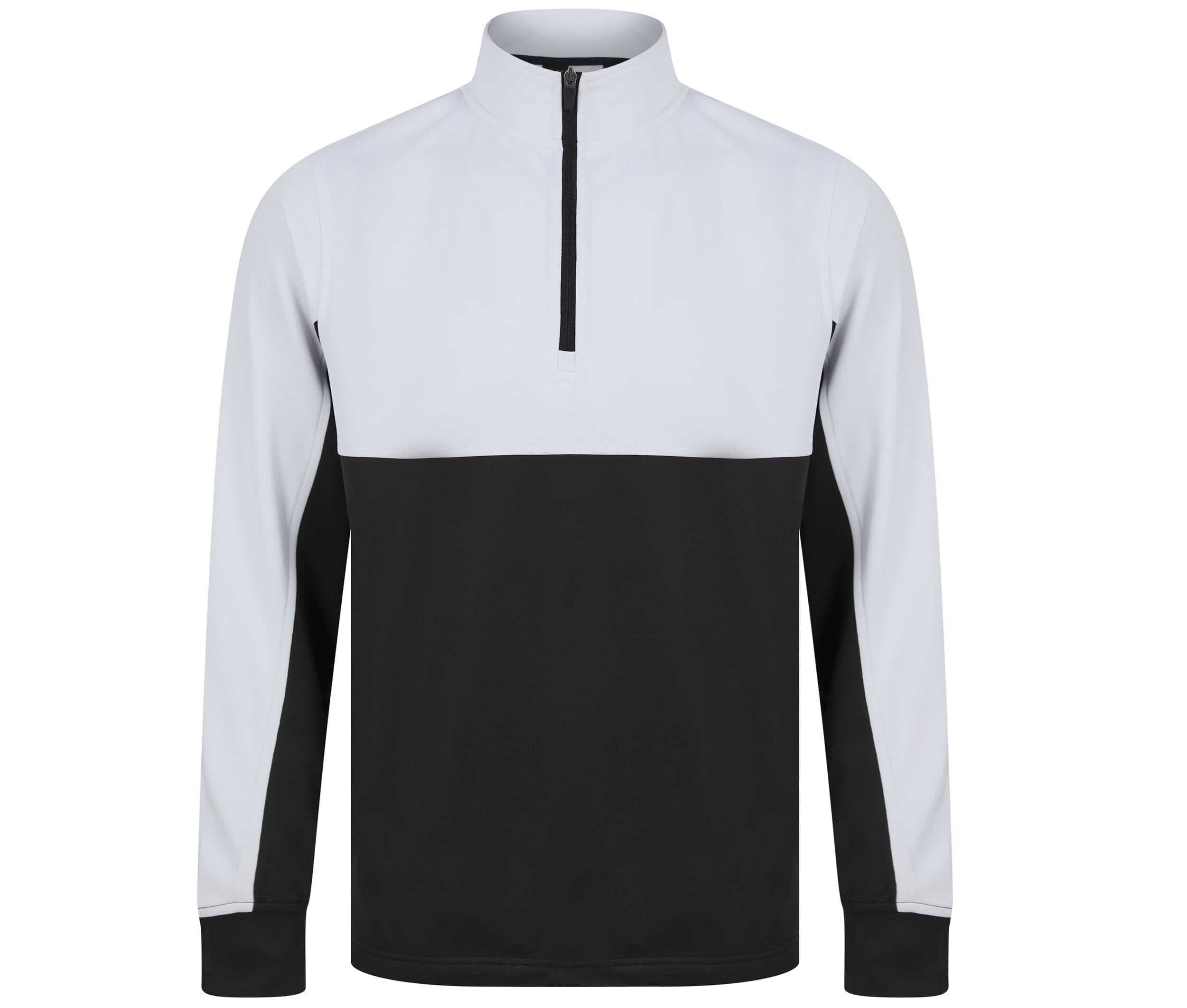 Sweat de sport col zippé BLACK / WHITE