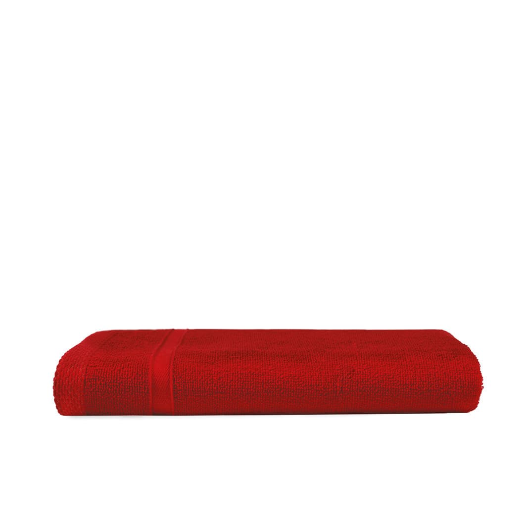 Serviette de plage en coton et polyester recyclé BANDARA RED