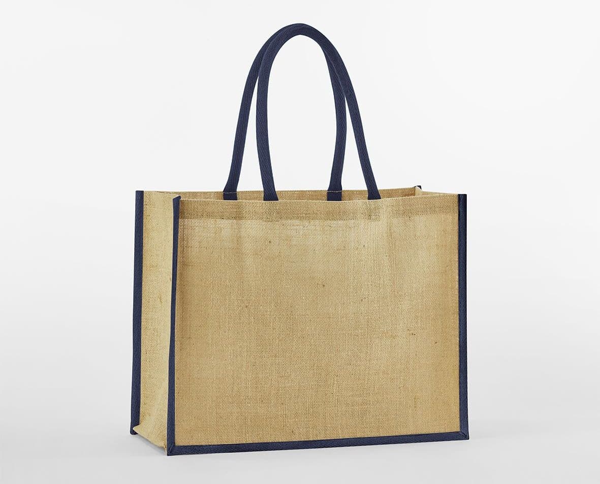 Sac shopping en toile de jute NATURAL / FRENCH NAVY