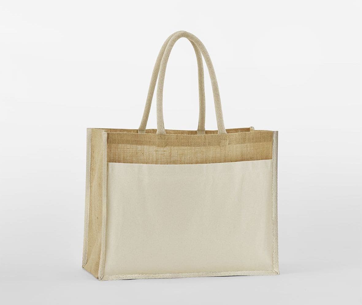 Sac shopping avec poche NATURAL