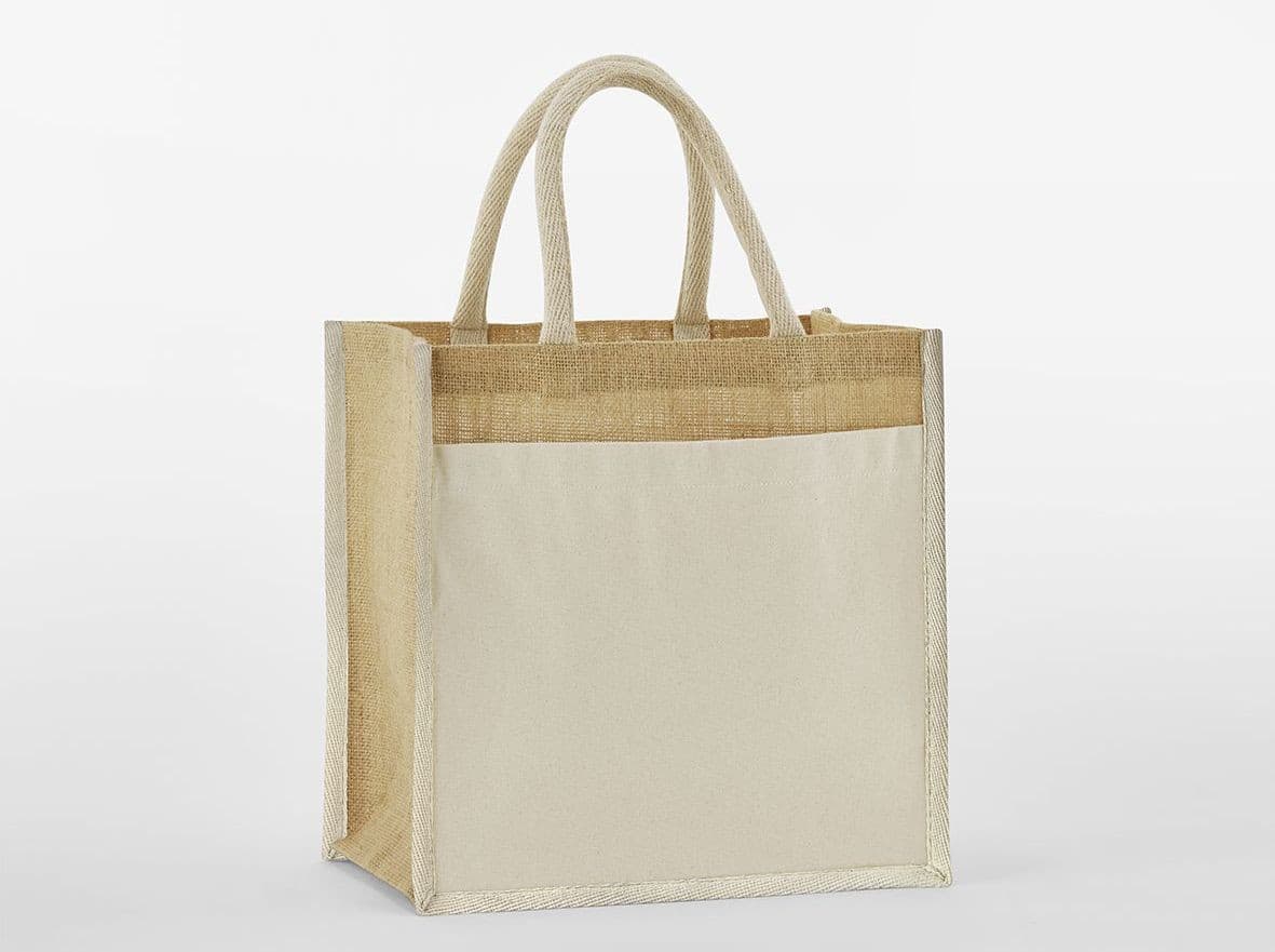 Petit sac shopping avec poche NATURAL