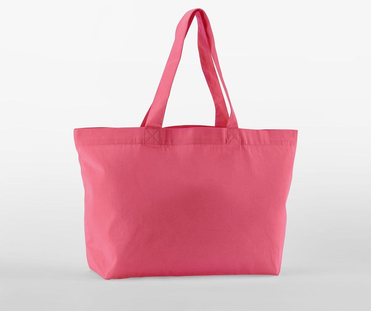 Grand sac shopping en coton organique sergé RASPBERRY PINK