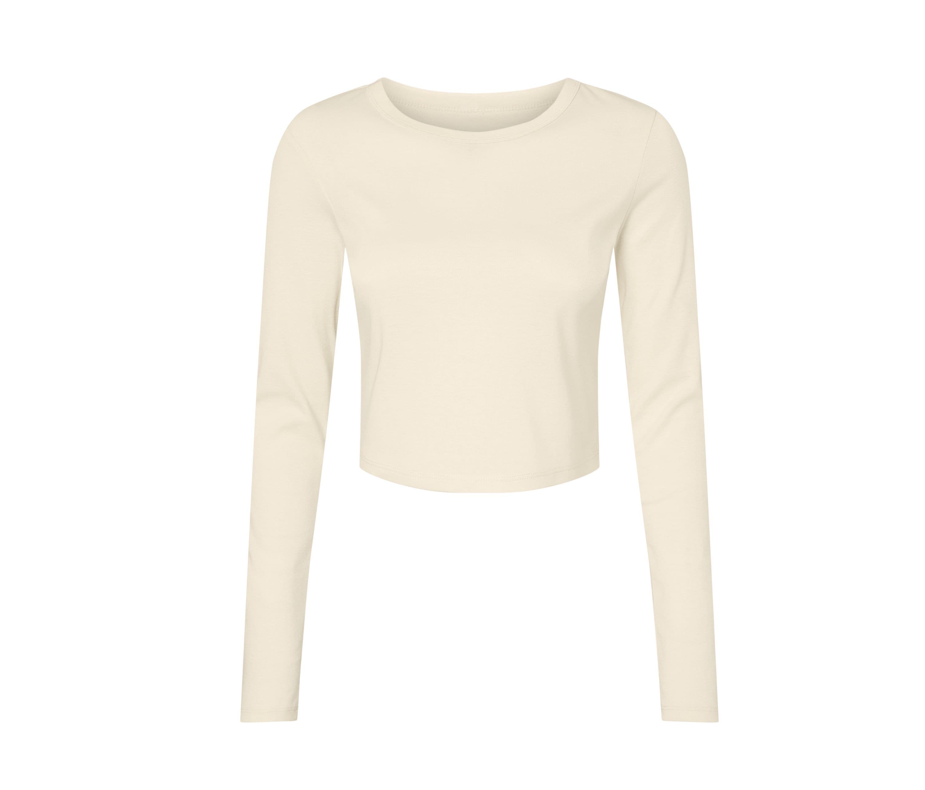Tee-shirt court manches longues femme SOLID NATURAL BLEND