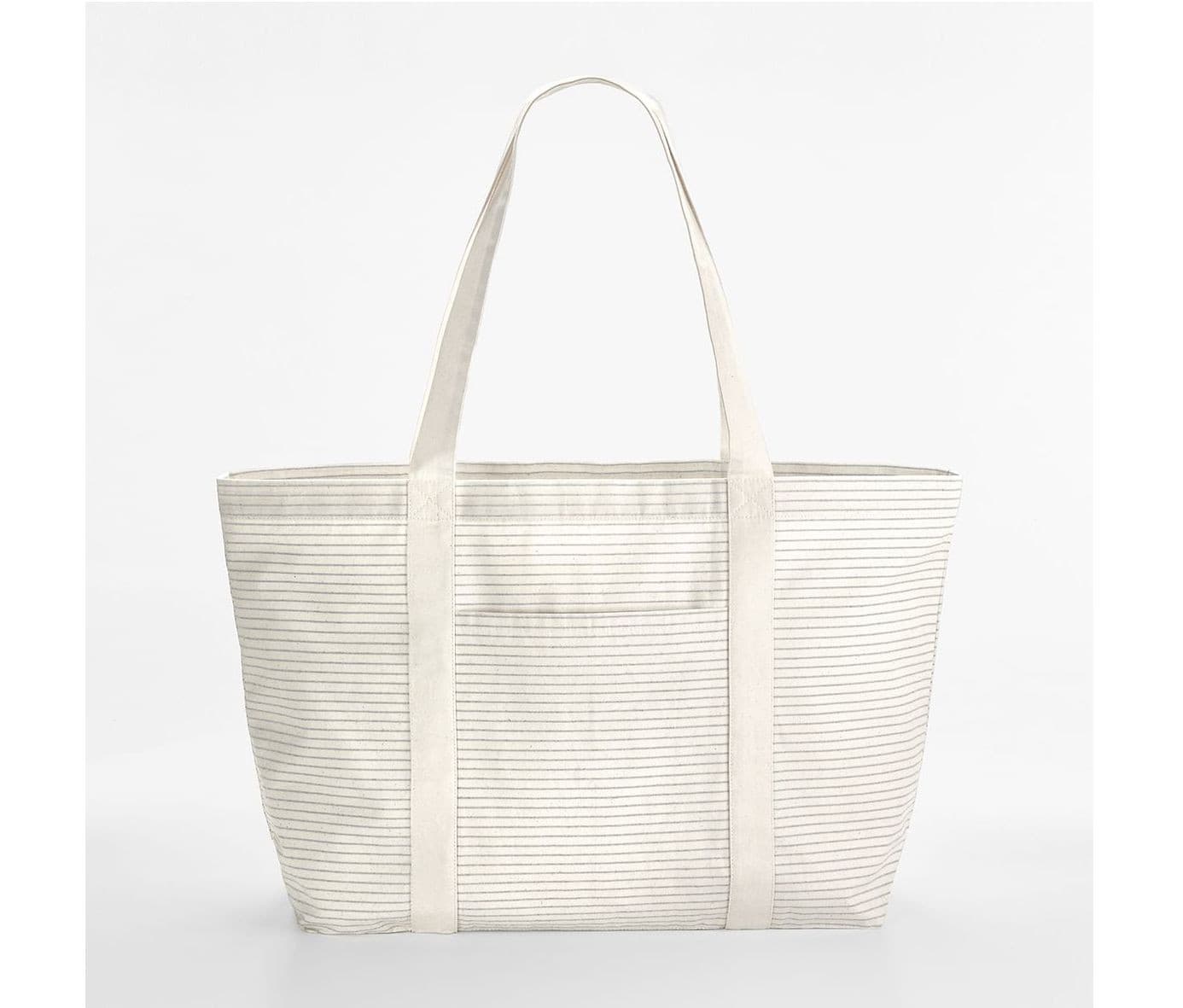 Grand sac shopping rayé GREY STRIPE