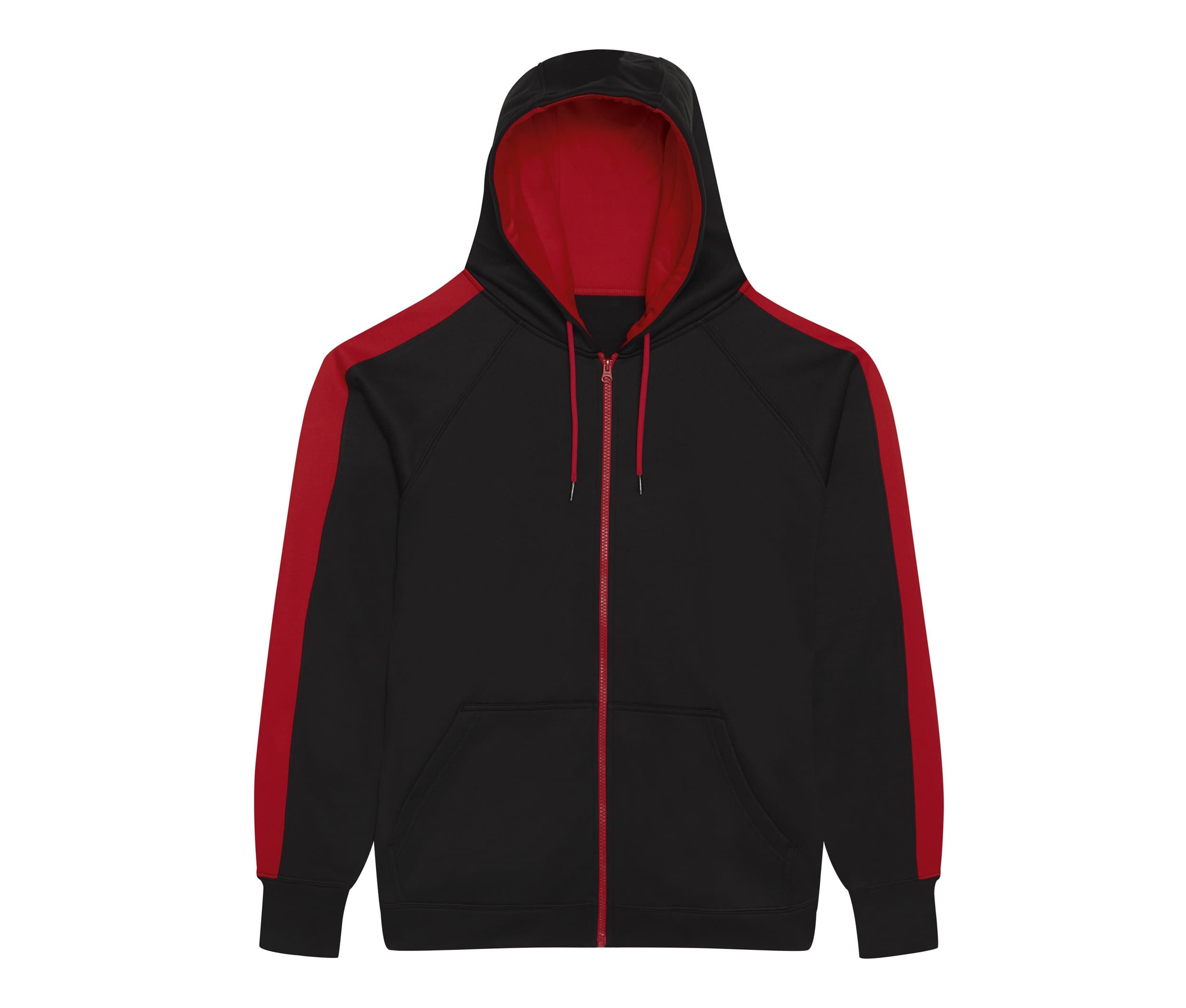 Sweat de sport zippé JET BLACK/FIRE RED