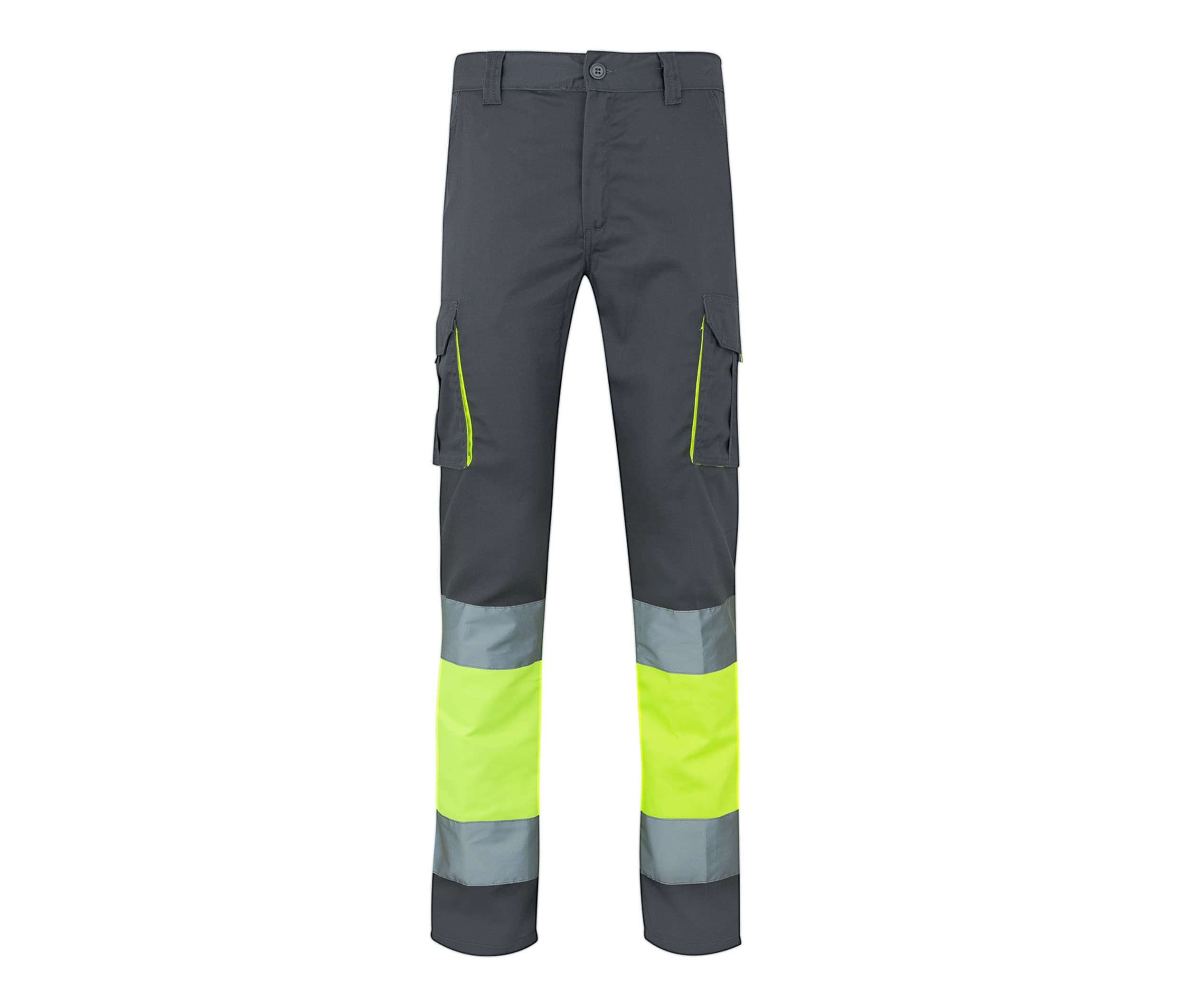 PANTALON STRETCH MULTIPOCHES GREEN / FLUO YELLOW