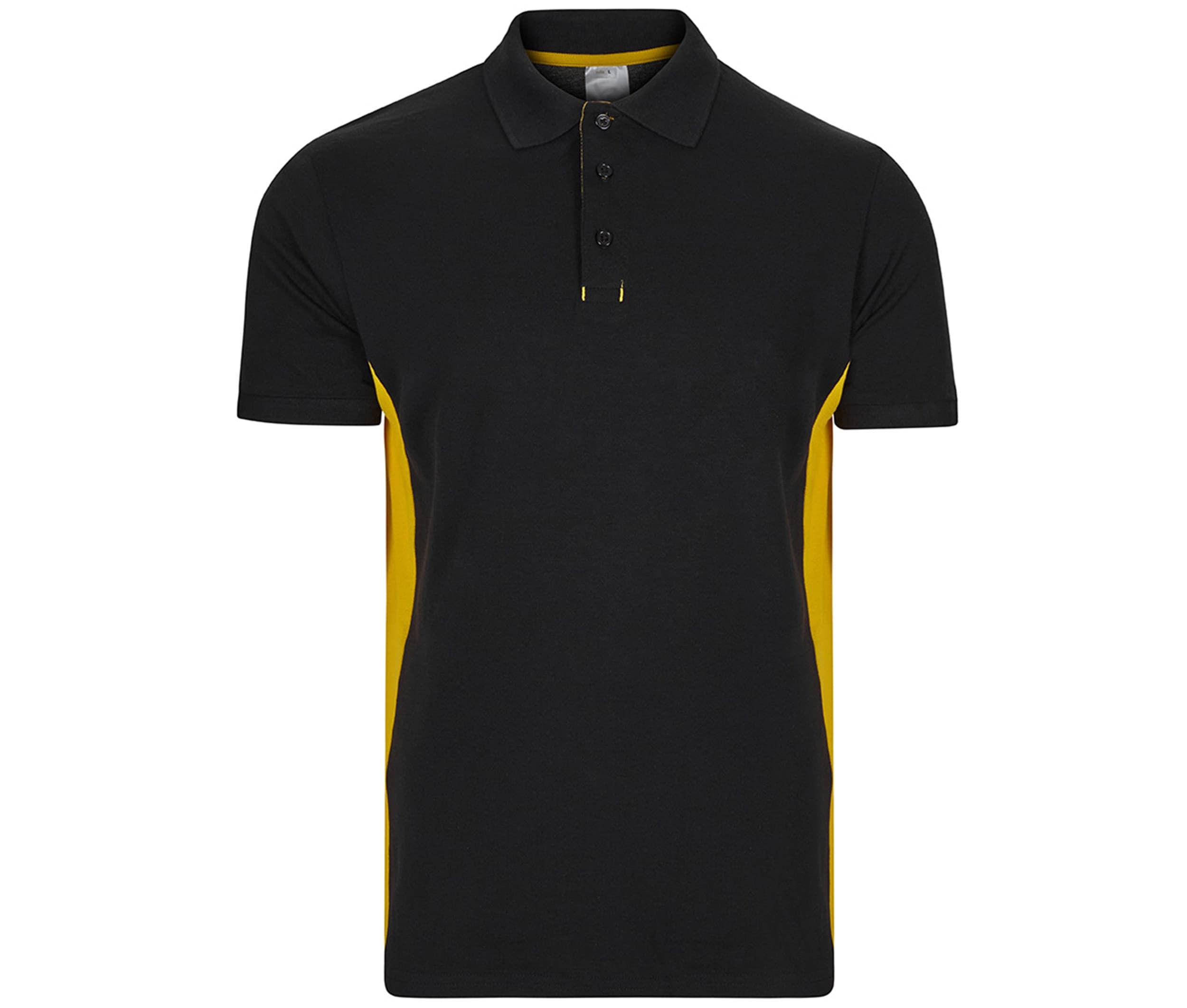 POLO BICOLORE MANCHES COURTES BLACK / YELLOW
