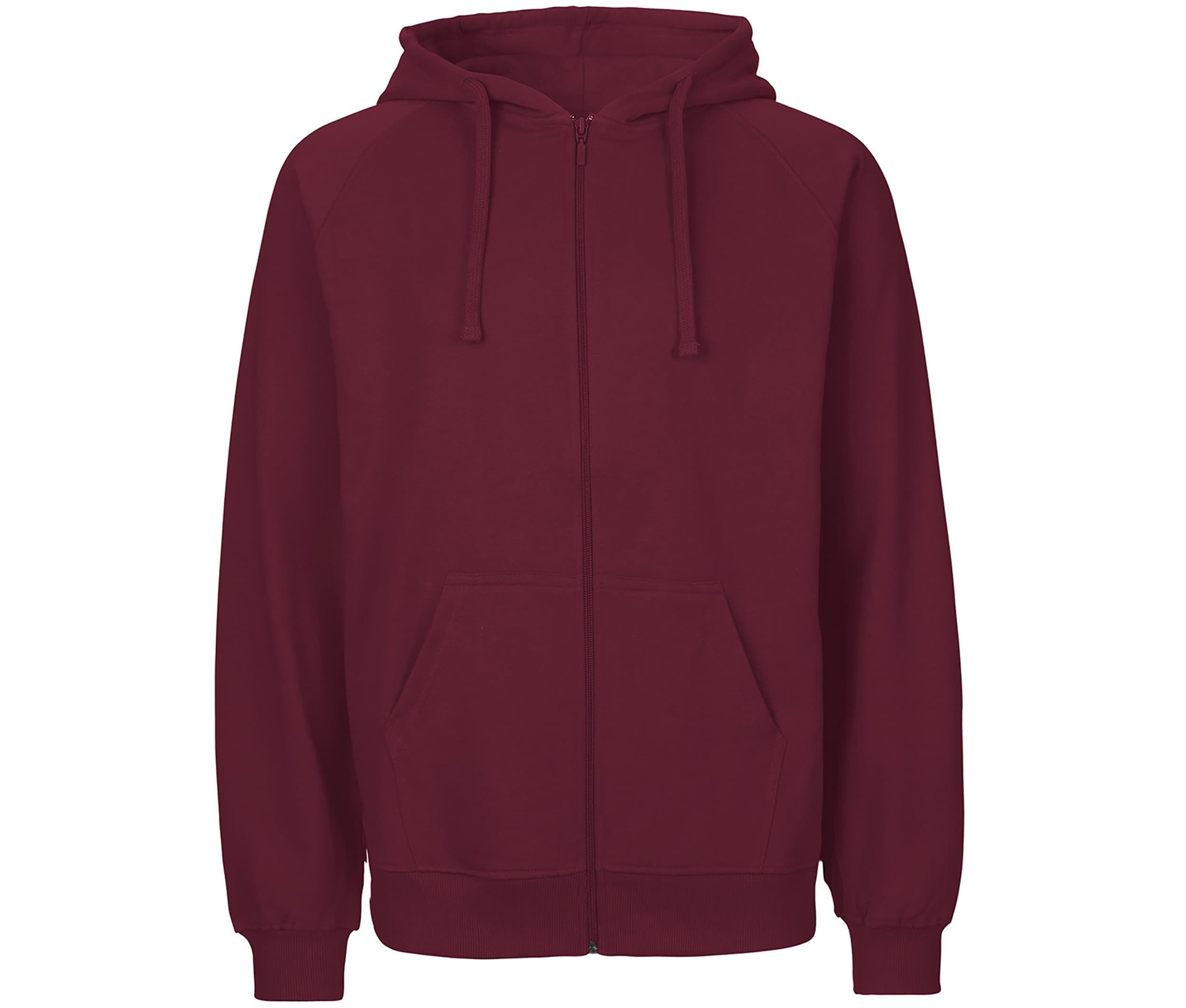 Sweat à capuche zippé en coton Tiger BURGUNDY