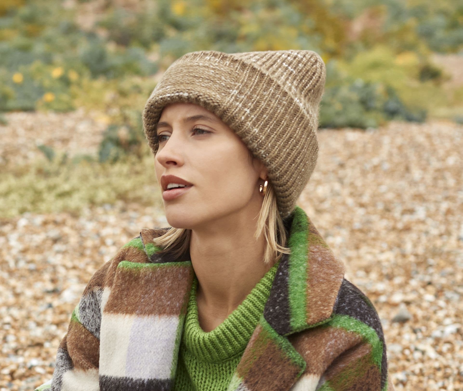 Bonnet tricoté avec zone de marquage