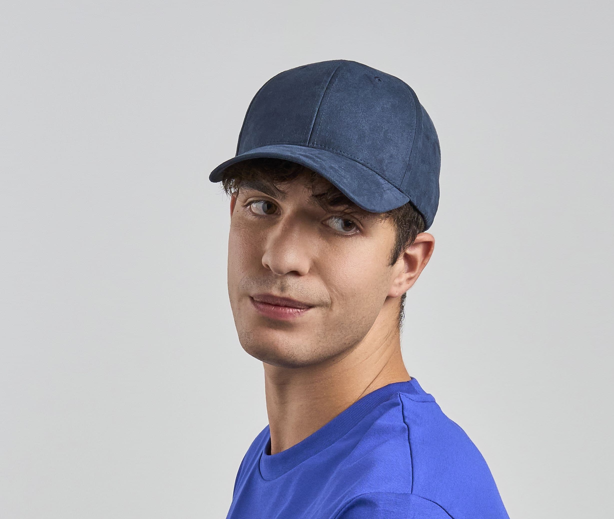 Casquette 6 pans mid visor faux suède