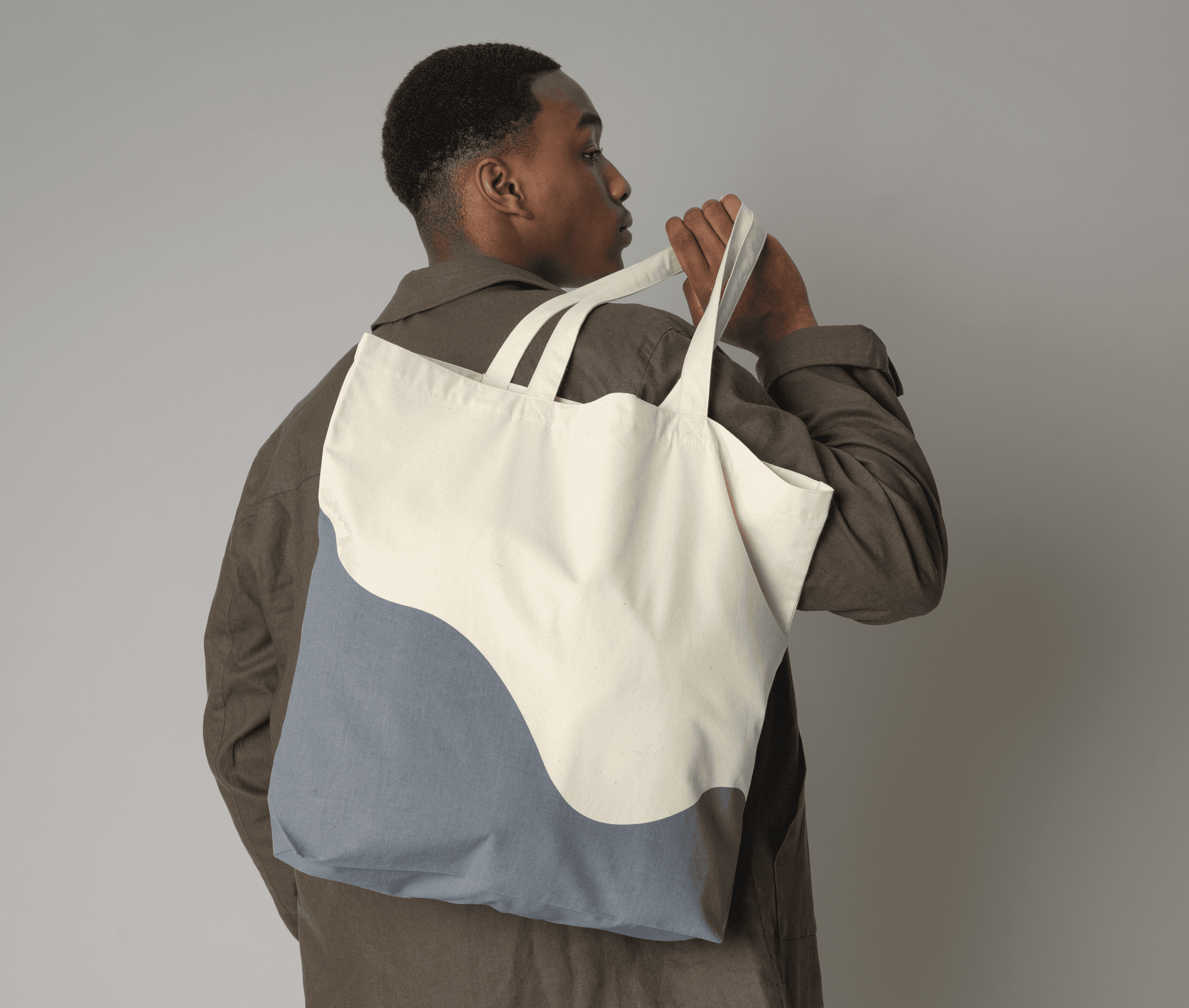 Sac shopping imprimé vague