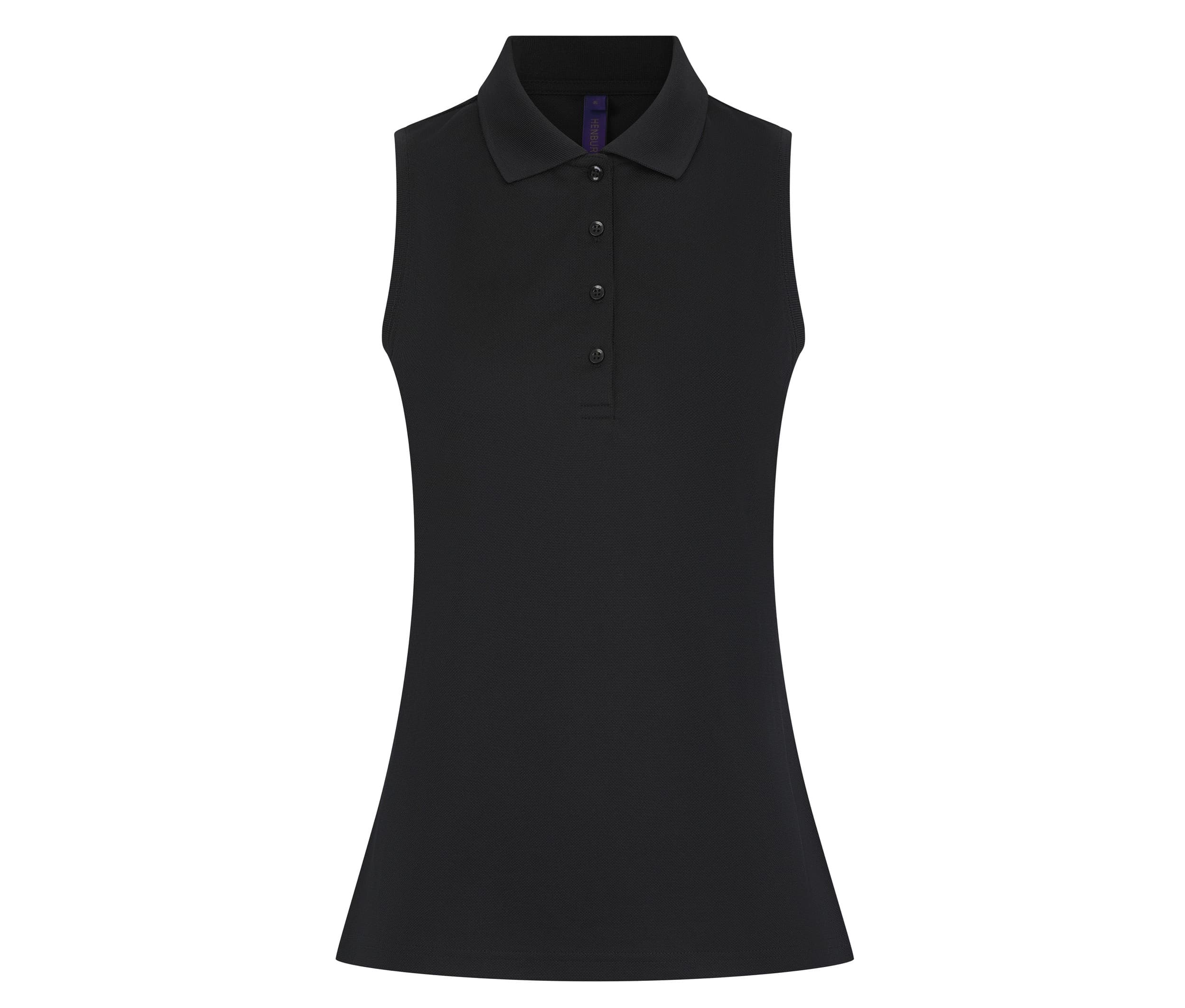 Polo femme sans manches BLACK