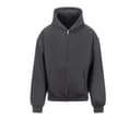 JUST HOODS Sweat capuche zippé lourd SOLID CHARCOAL