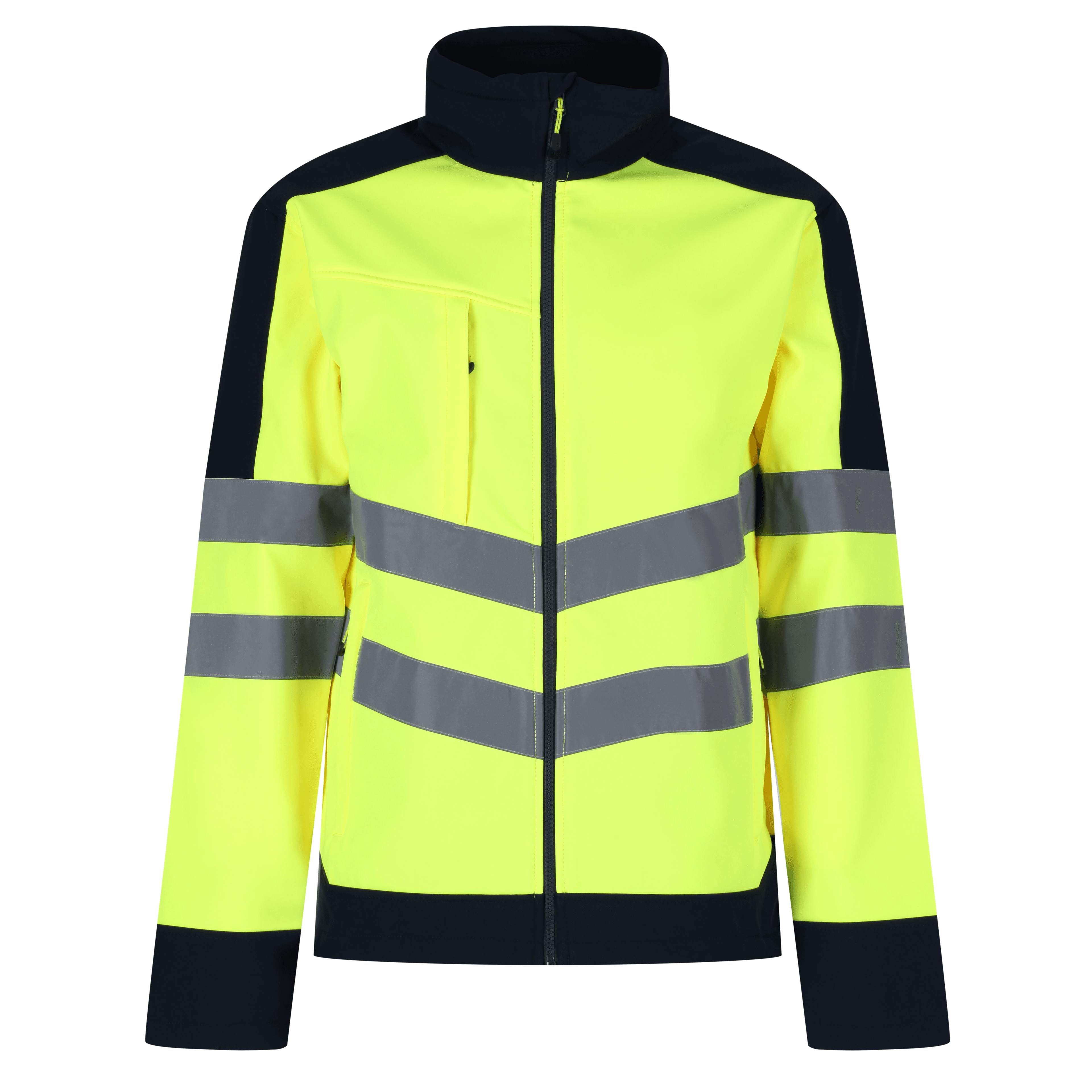 Veste Softshell 3 couches haute visibilité YELLOW / NAVY