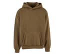 BUILD YOUR BRAND Sweat à capuche lourd délavé WARM KHAKI