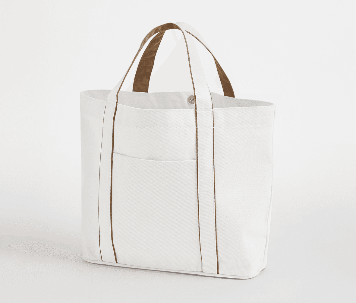 Sac shopping fermeture magnétique SOFT WHITE/CARAMEL