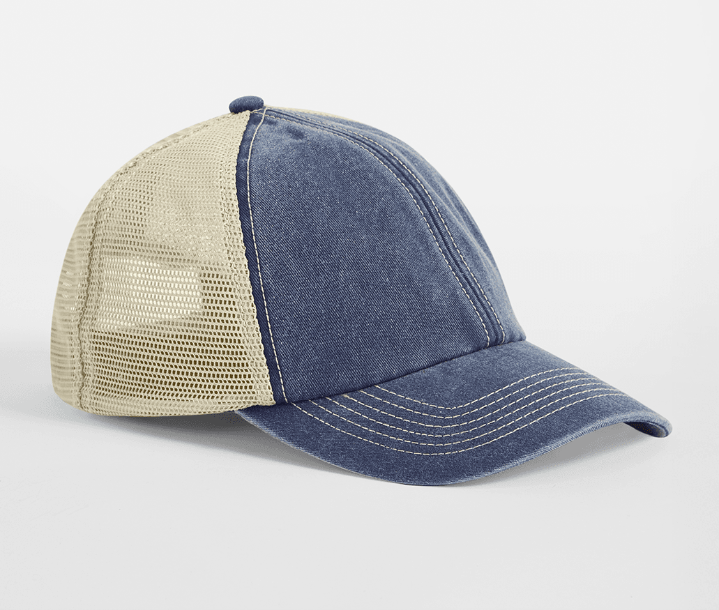 Casquette trucker 6 panneaux VINTAGE DENIM/STONE