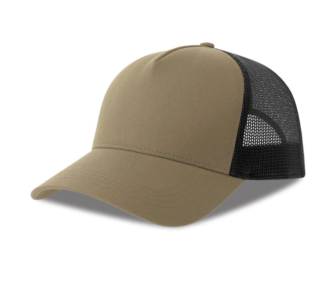 Casquette 5 pans style trucker en coton KHAKI/BLACK