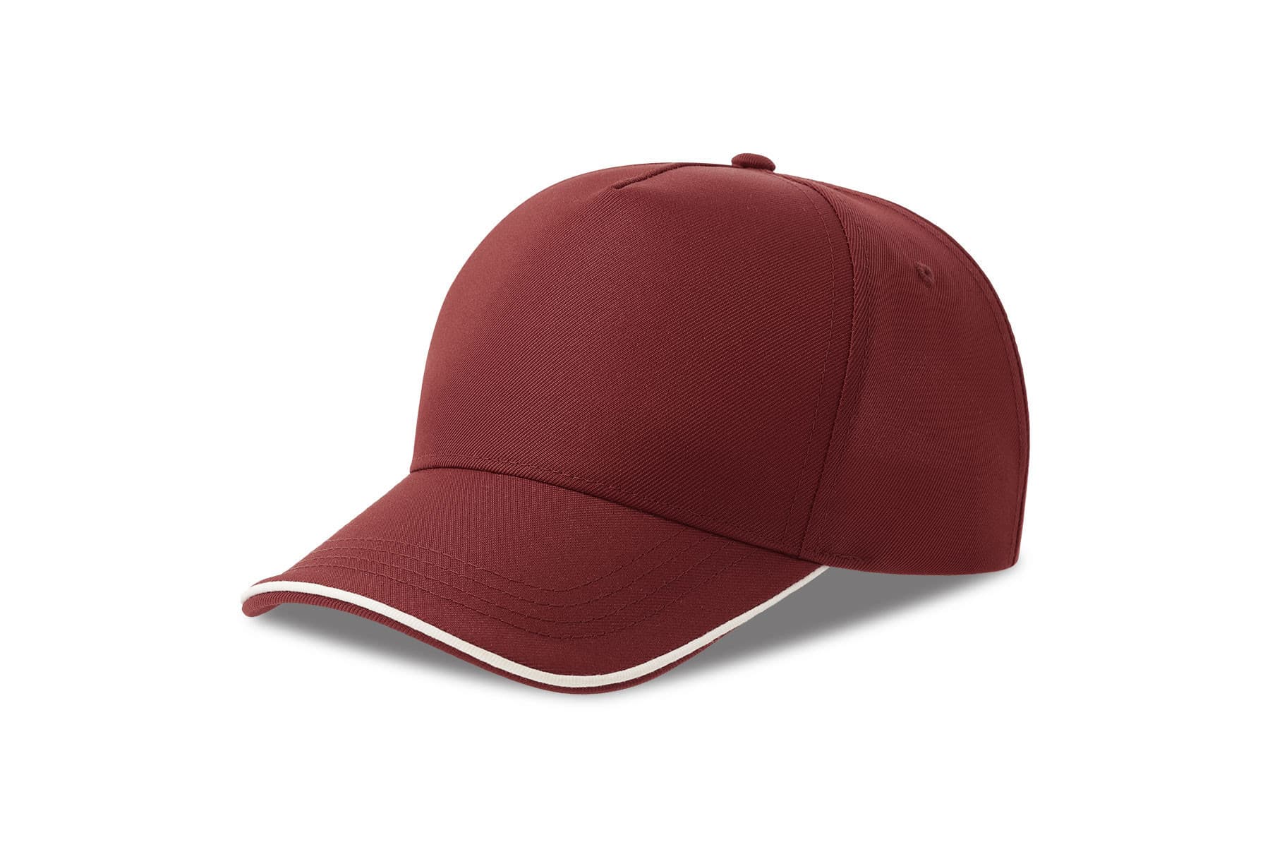 Casquette baseball 5 pans BURGUNDY/WHITE