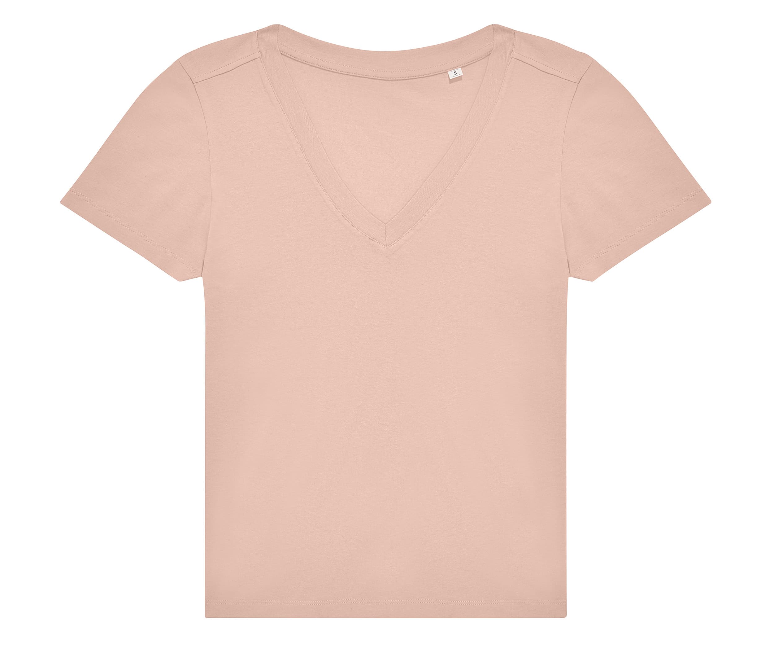 Tee-shirt femme col V 150 SOFT ROSE