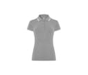 JHK Polo femme piqué GREY MELANGE/WHITE