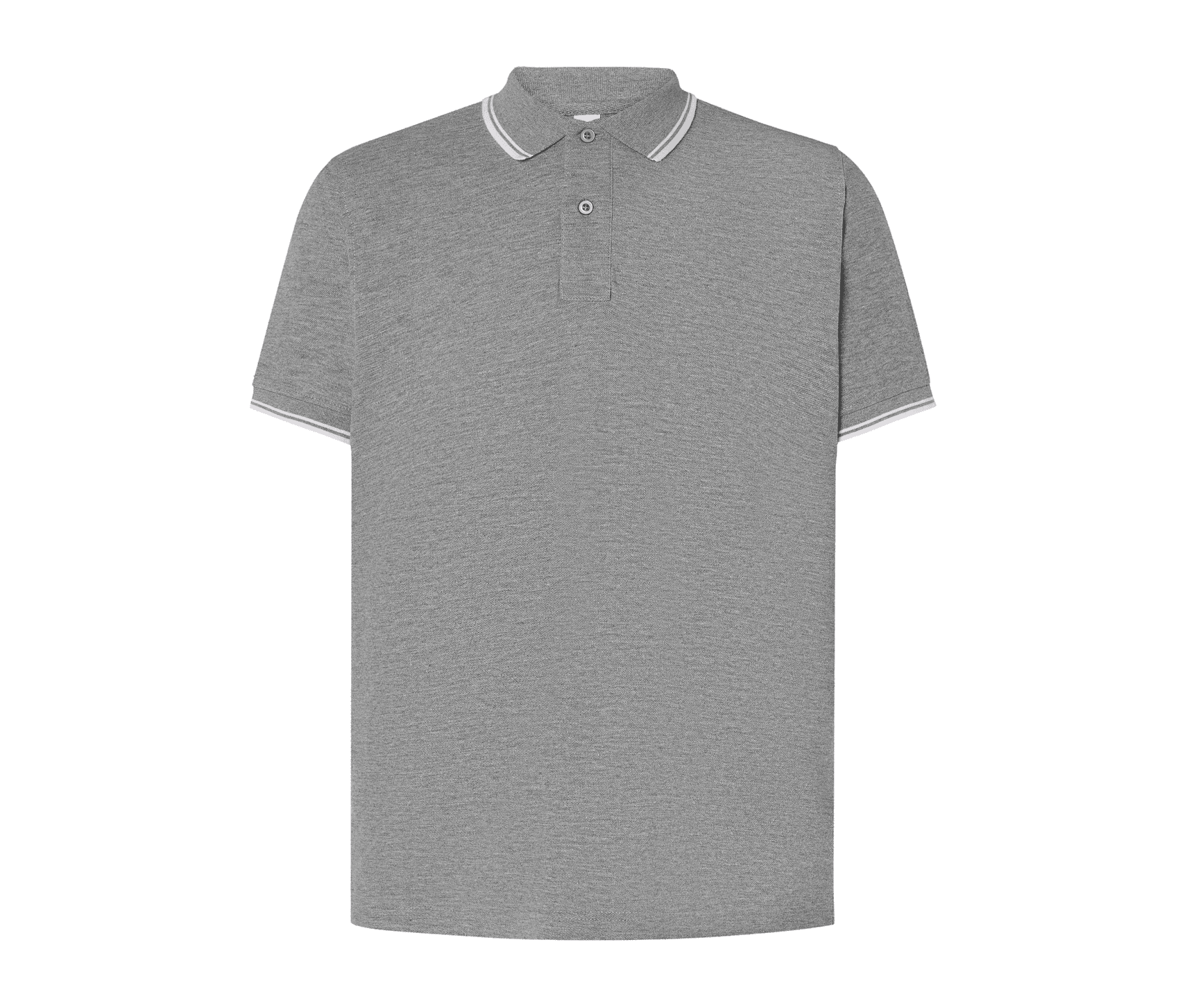 Polo homme contrasté GREY MELANGE/WHITE