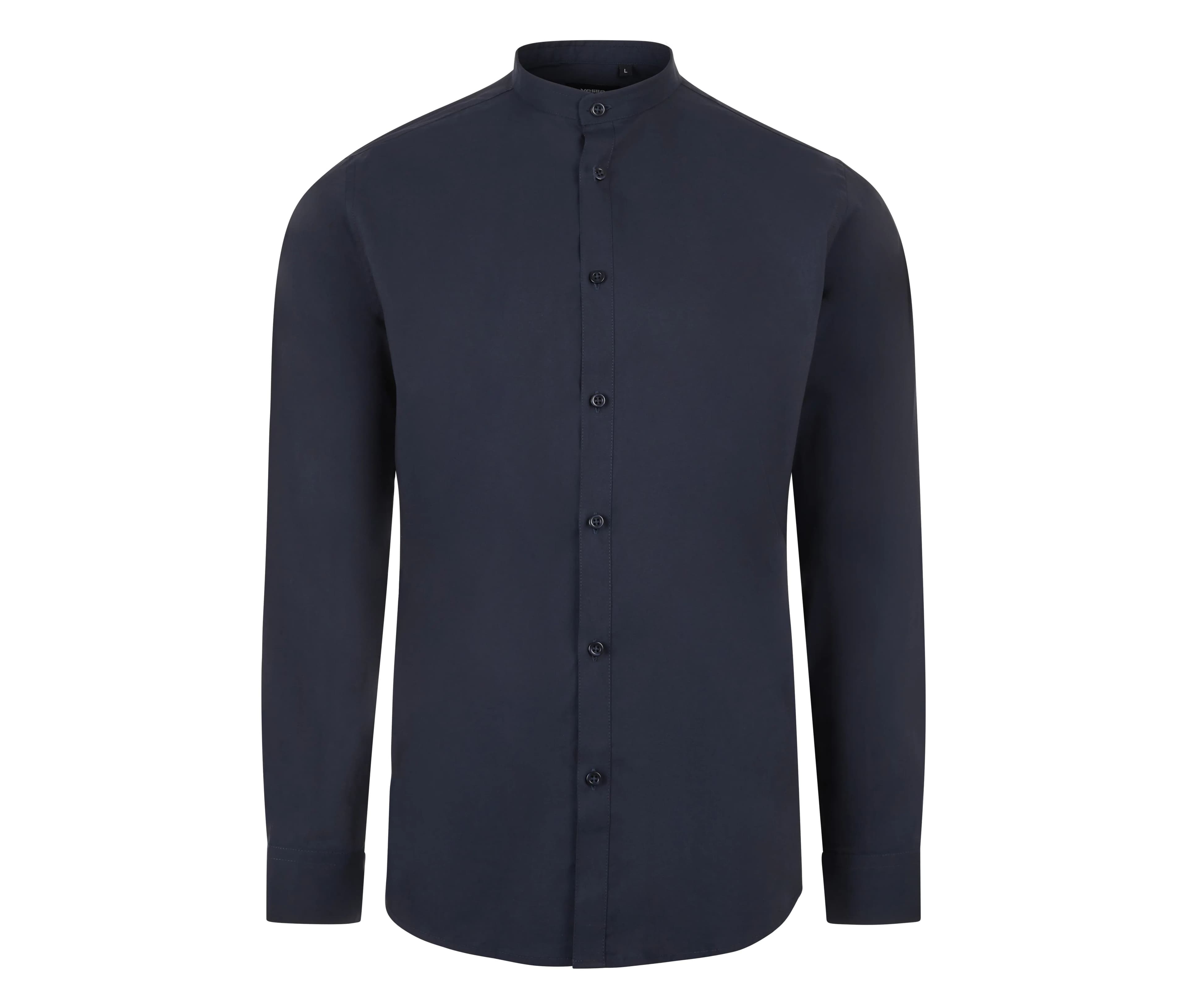 Chemise à manches longues à col Mao NAVY