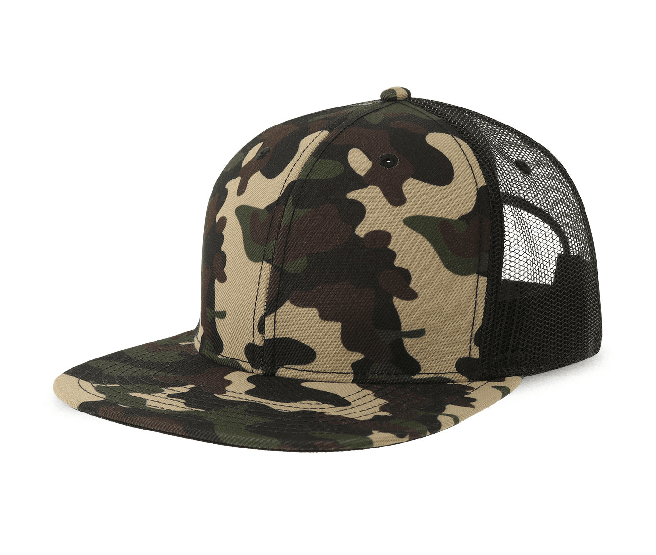 Casquette visière plate style trucker CAMOUFLAGE/BLACK