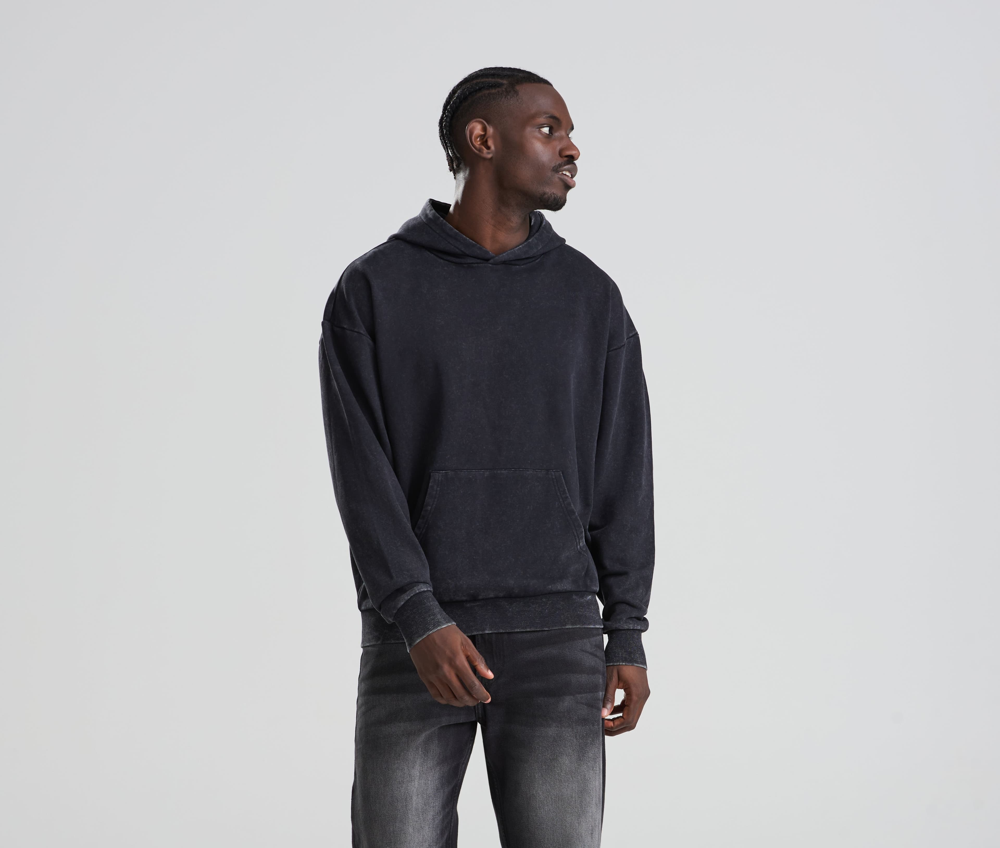 Sweat à capuche effet délavé