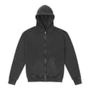 JUST HOODS Sweat à capuche zippé effet délavé WASHED BLACK